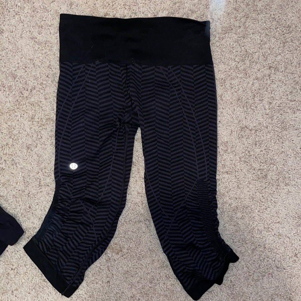 In the flow lululemon ruched crop leggings